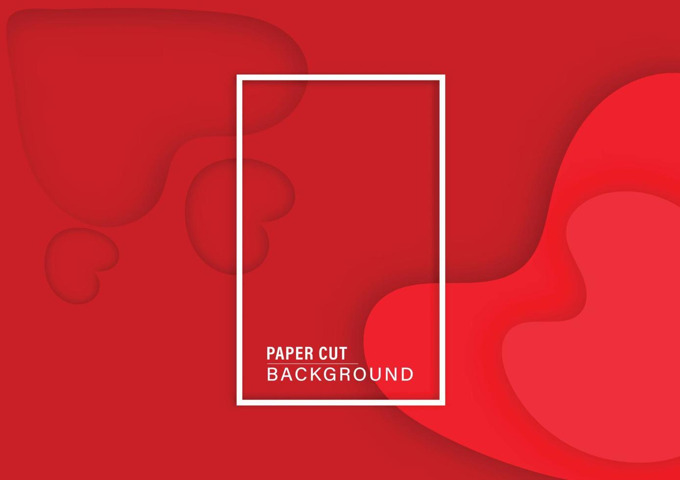 Wavy red color background with papercut style vector