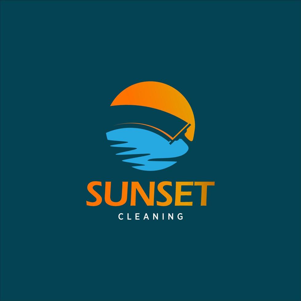 logotipo de empresa servicio de limpieza del hogar vector