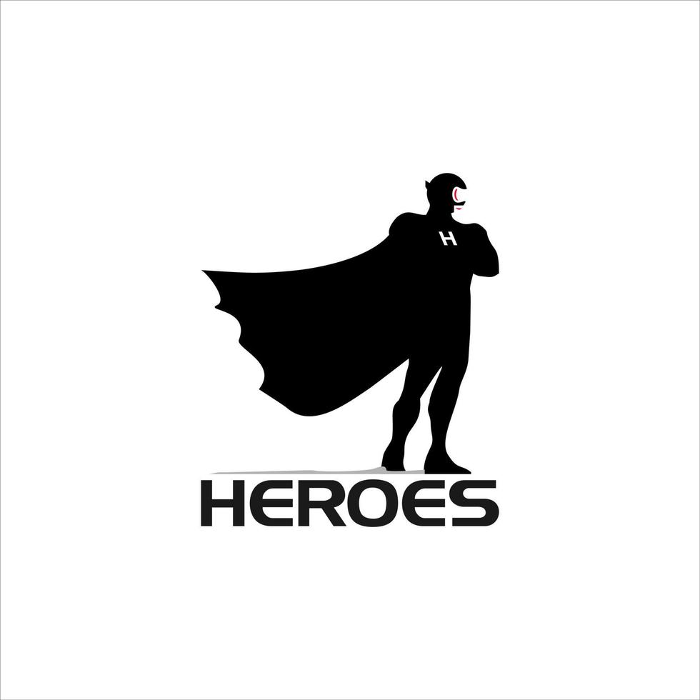 Mascot logo success fun super hero silhouette vector