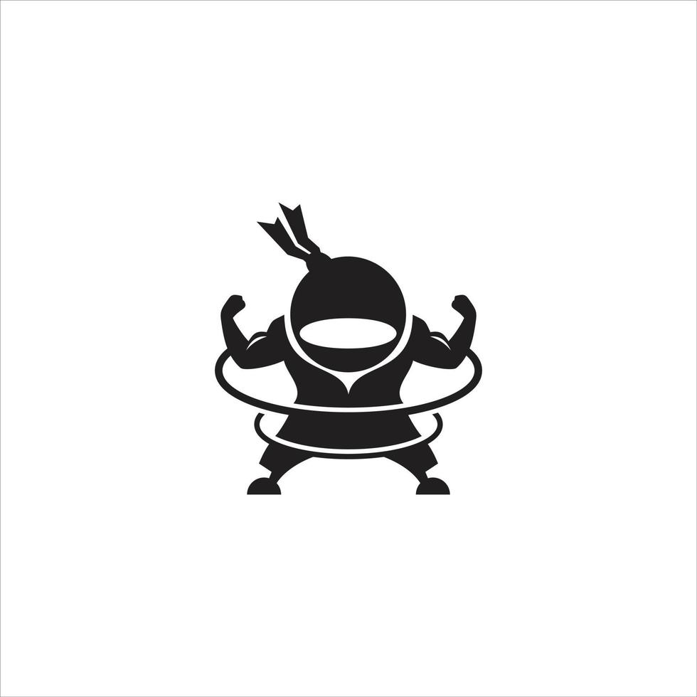 playful and fun ninja illustration for body scan vector