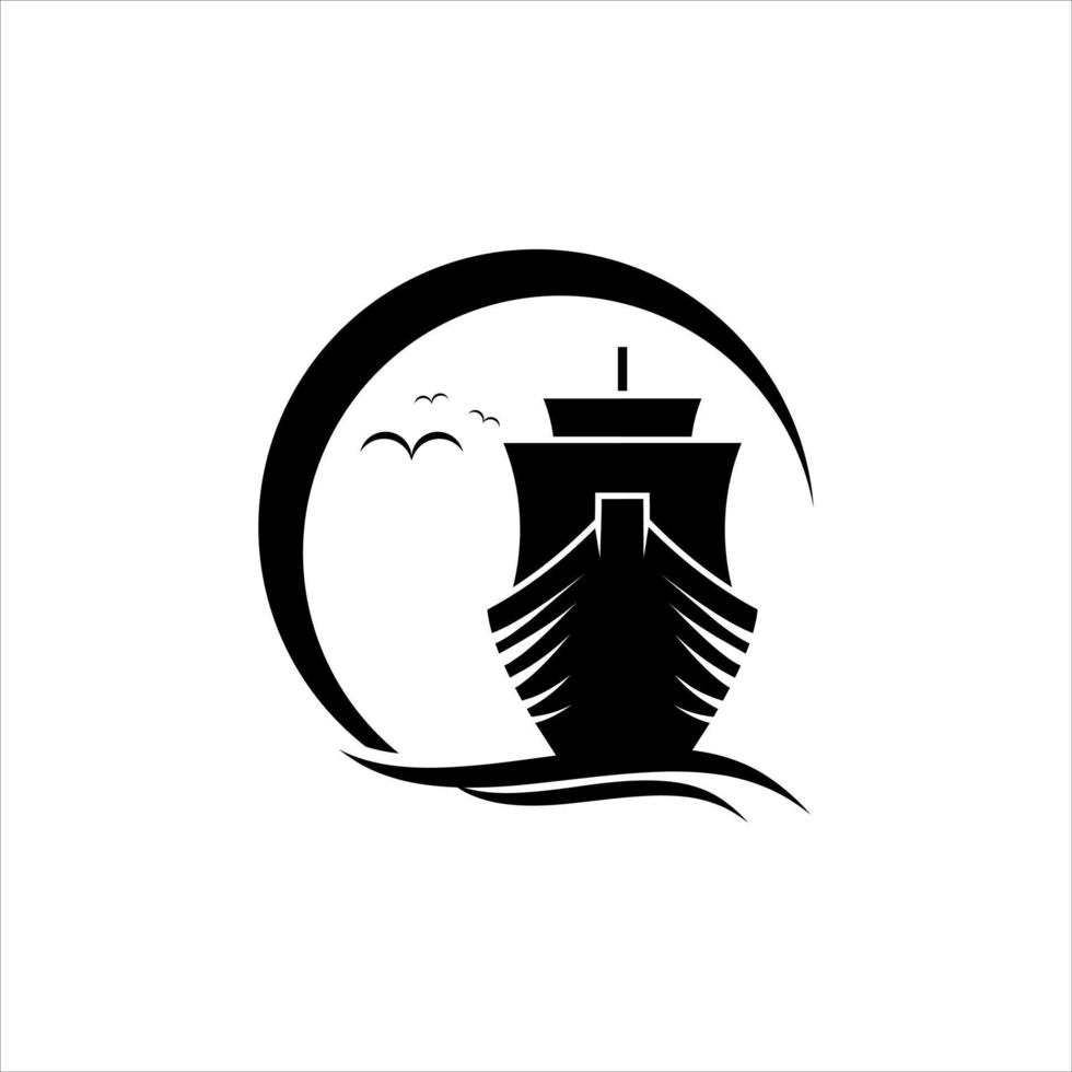 Transportation logo ship illustration vector