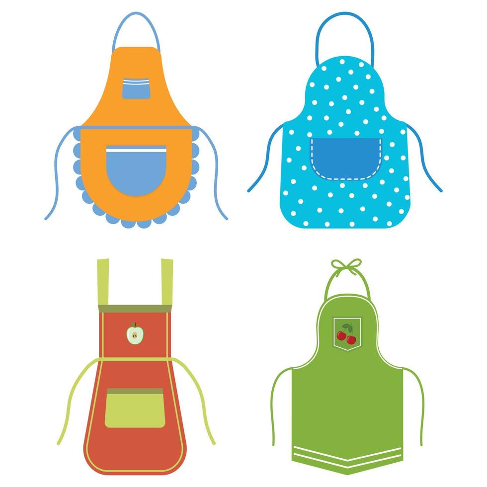 kitchen apron, color vector illustration isolated on a white background