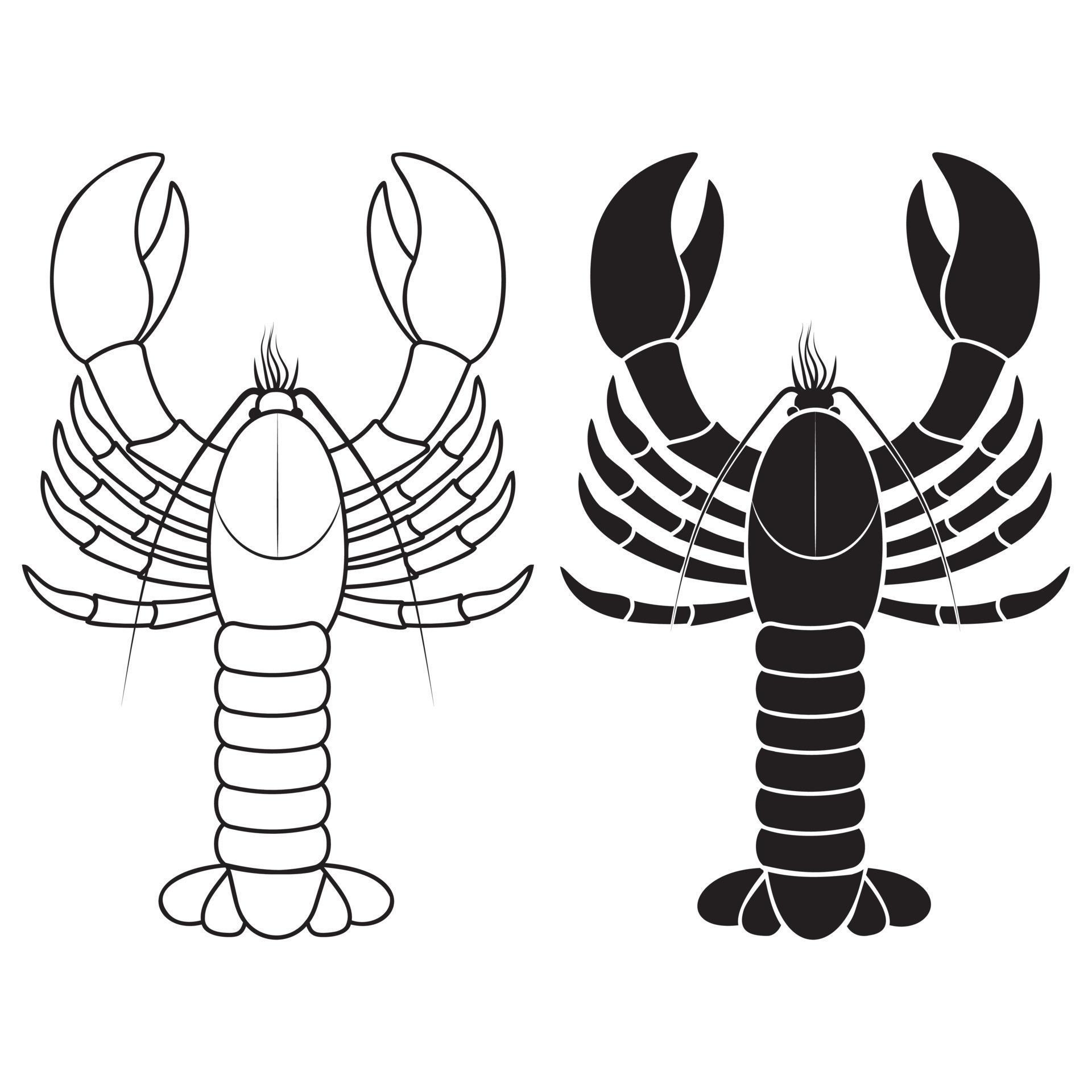 Lobster, black stencil vector illustration on white background 5334563