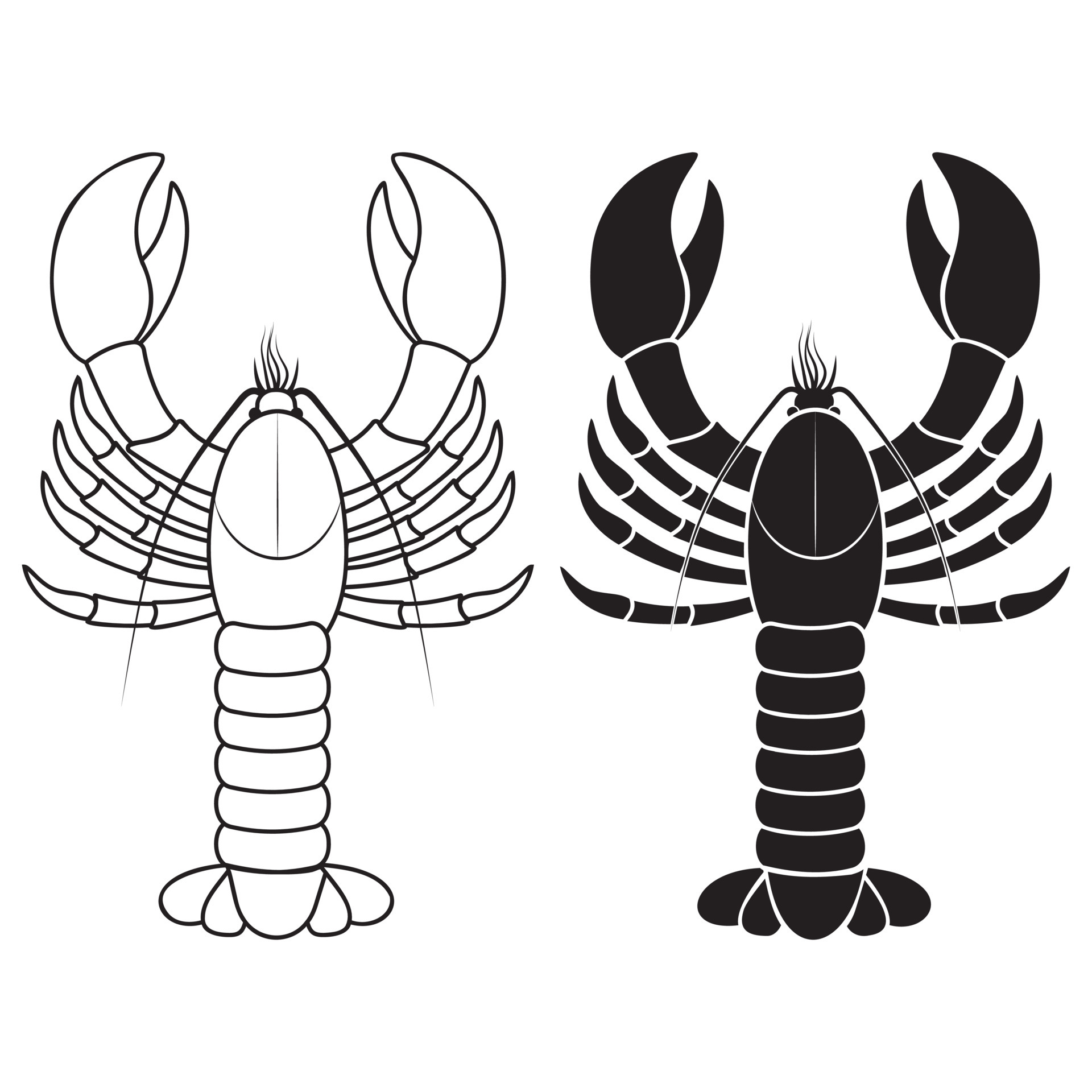 Lobster, black stencil vector illustration on white background 5334563