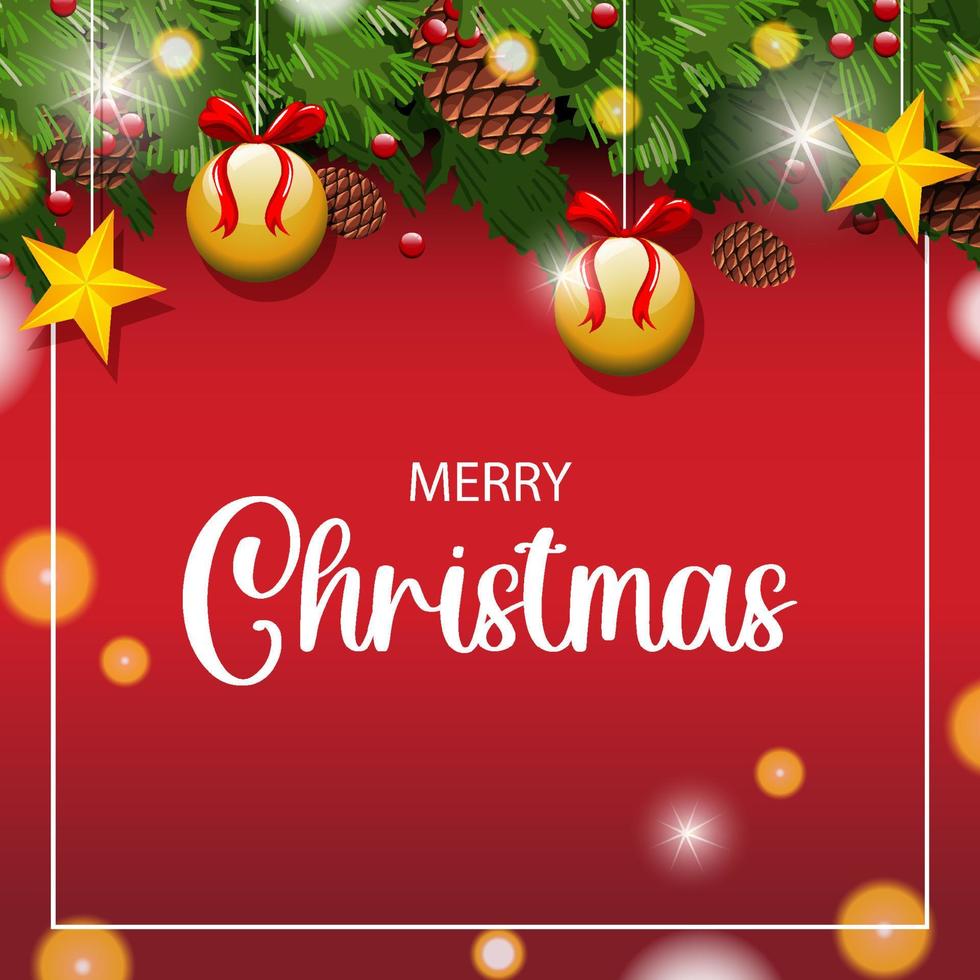 Merry Christmas banner with ornaments 5334585 Vector Art at Vecteezy
