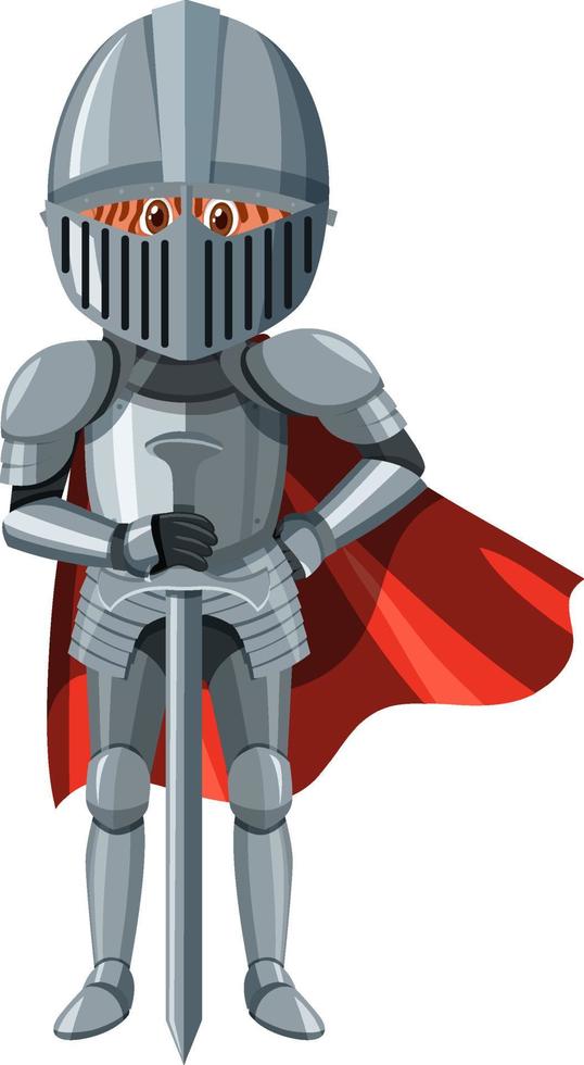 Medieval knight in armor costume isolated vector