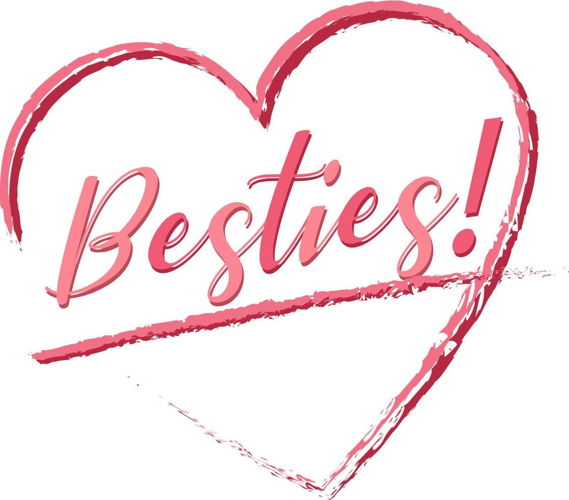 Besties word logo on white background vector