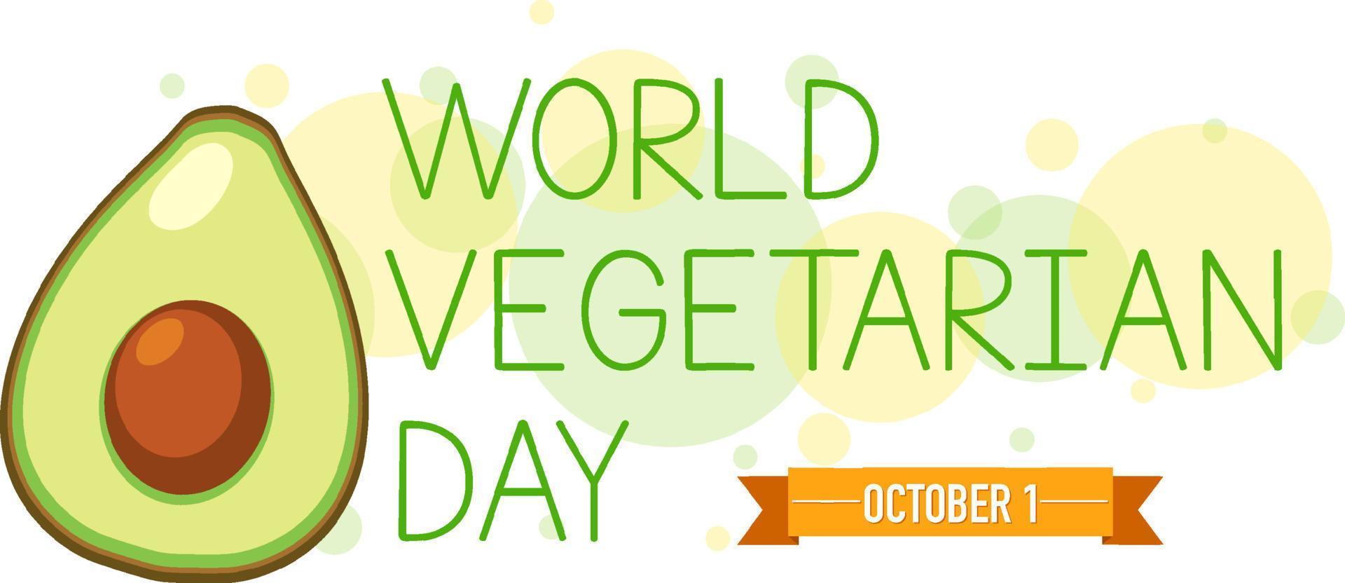 World Vegetable Day poster with an avocado vector