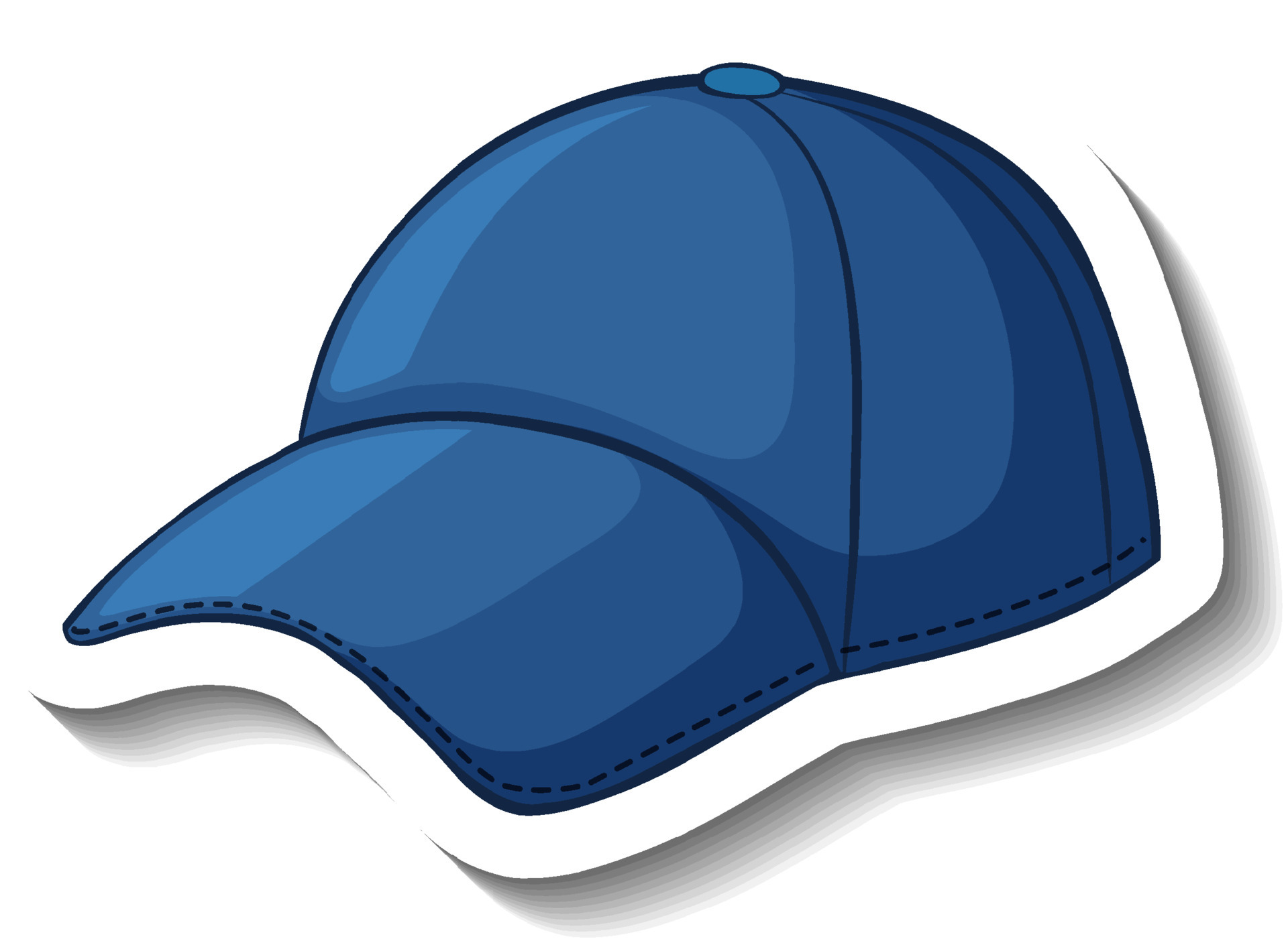 Gorra Azul De Dibujos Animados Divertidos . El Diseño Del Carácter.  Ilustración Vectorial Ilustración del Vector - Ilustración de casquillo,  alegre: 181399865