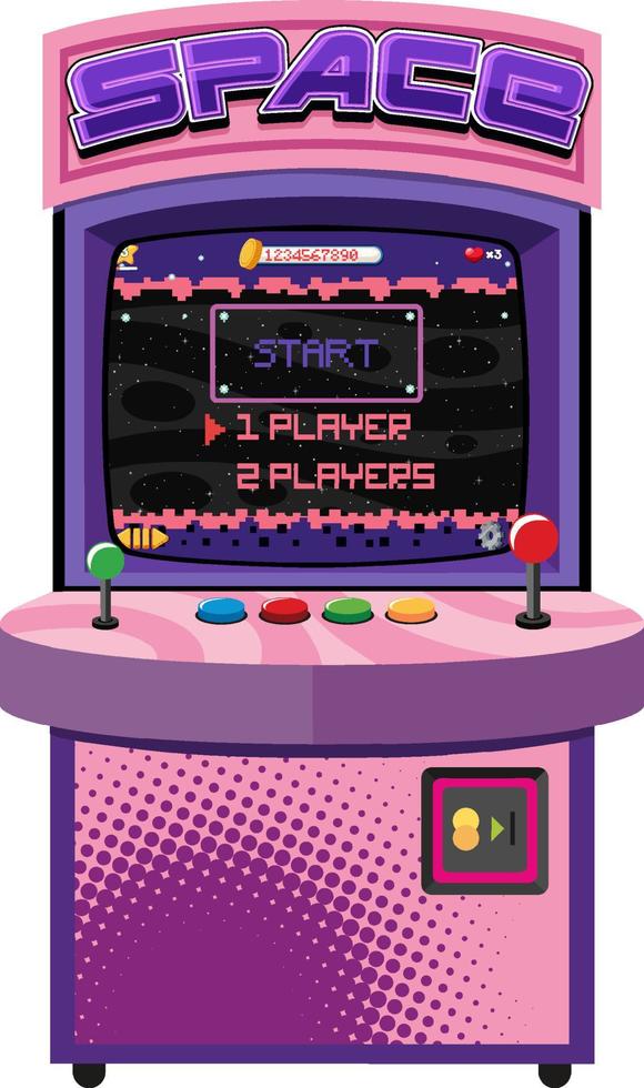 Retro arcade cabinet isolated on white background vector