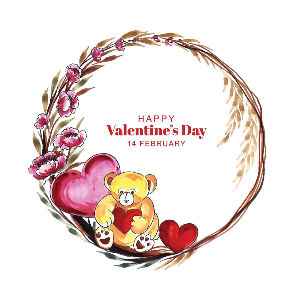 Beautiful heart valentines day gretting card holiday background vector