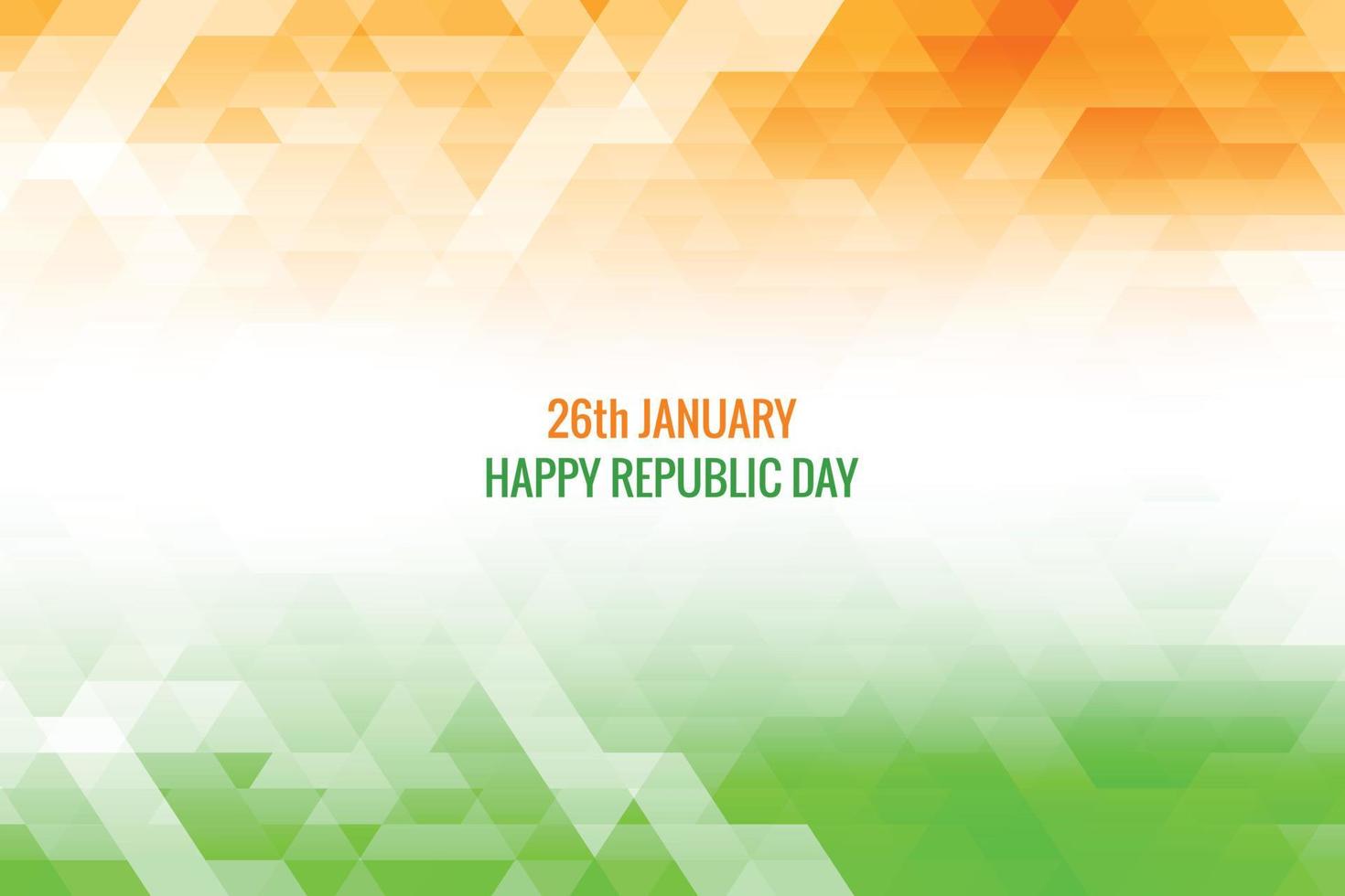 Elegant indian republic day tricolor theme triangle background vector