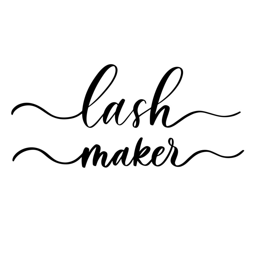 Lash maker. Vector calligraphic inscription with smooth lines for the names and logos of firms,labels and design shops, beauty salons, hairdressers and your business.