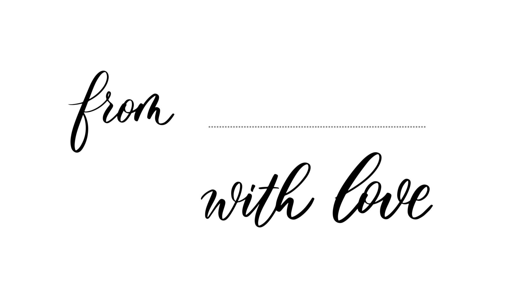 From with love - lettering template. vector