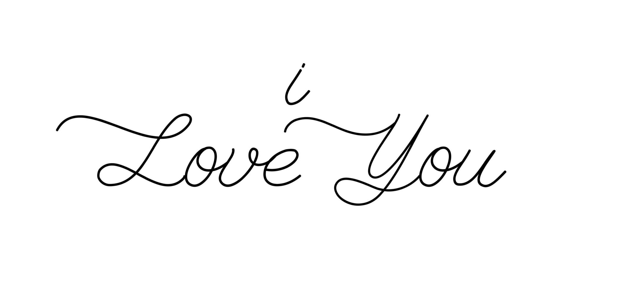 I Love you - calligraphy inscription. Love hand lettering card. vector