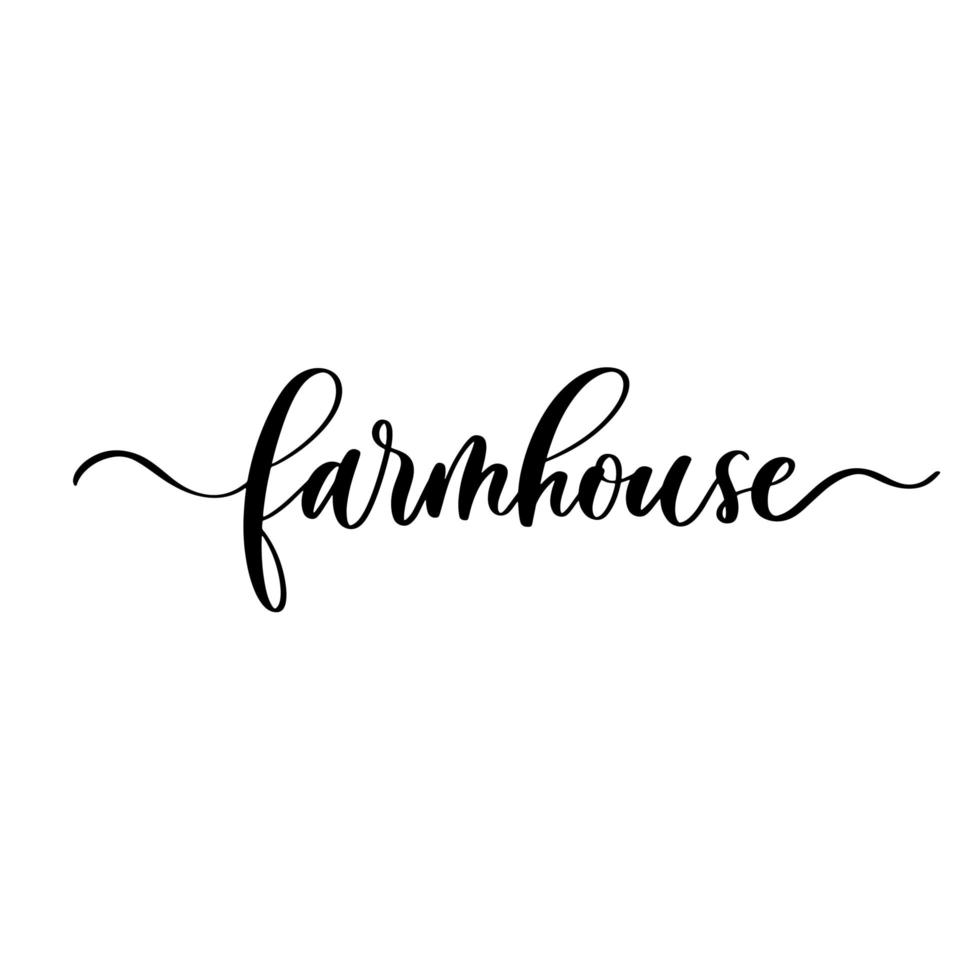 Farm house. Vector calligraphic inscription with smooth lines for