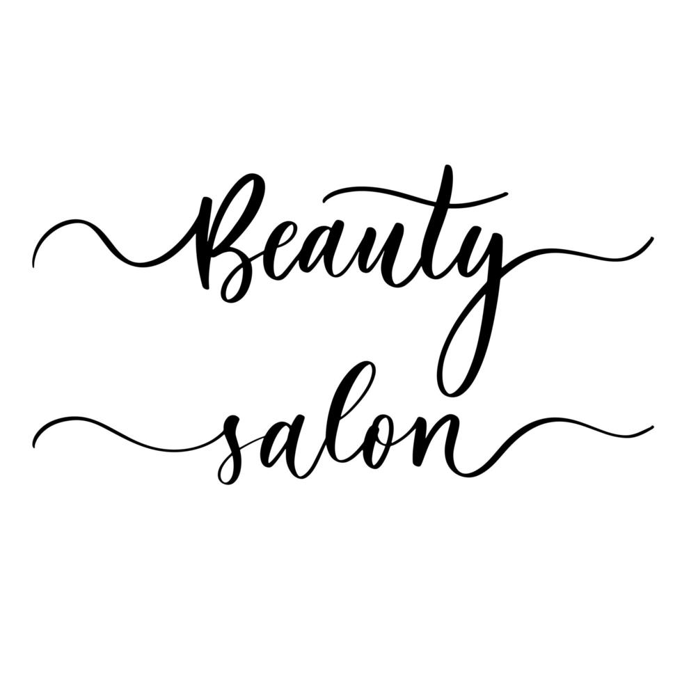 salón de belleza. inscripción caligráfica vectorial con líneas suaves para los nombres y logotipos de empresas, etiquetas y tiendas de diseño, salones de belleza, peluqueros y su negocio. vector