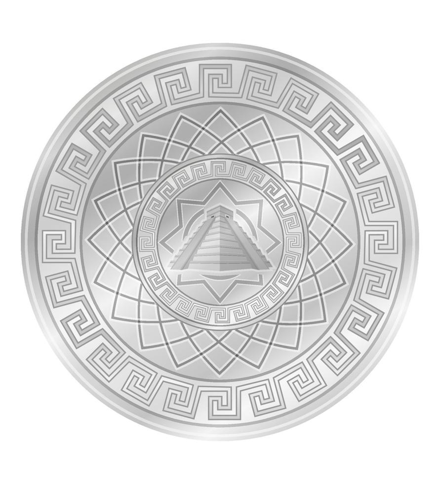 mayan ancient coin vector illustration isolated on white background