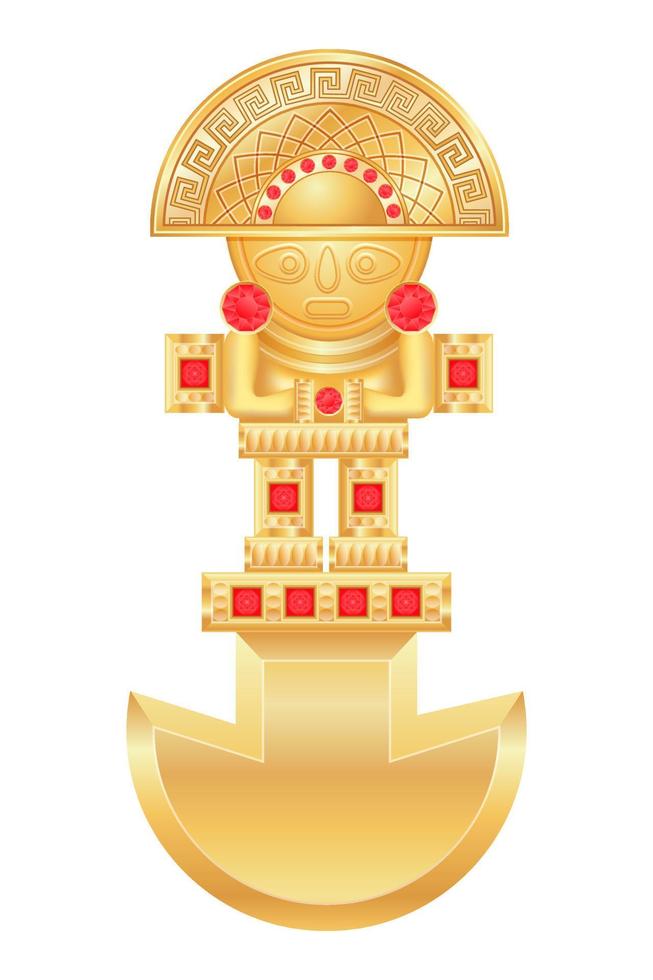 mayan ancient amulet talisman vector illustration isolated on white background