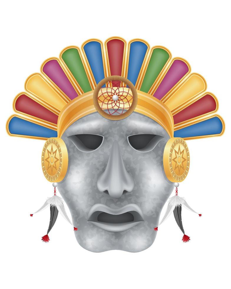 maya ancient ritual mask vector illustration isolated on white background