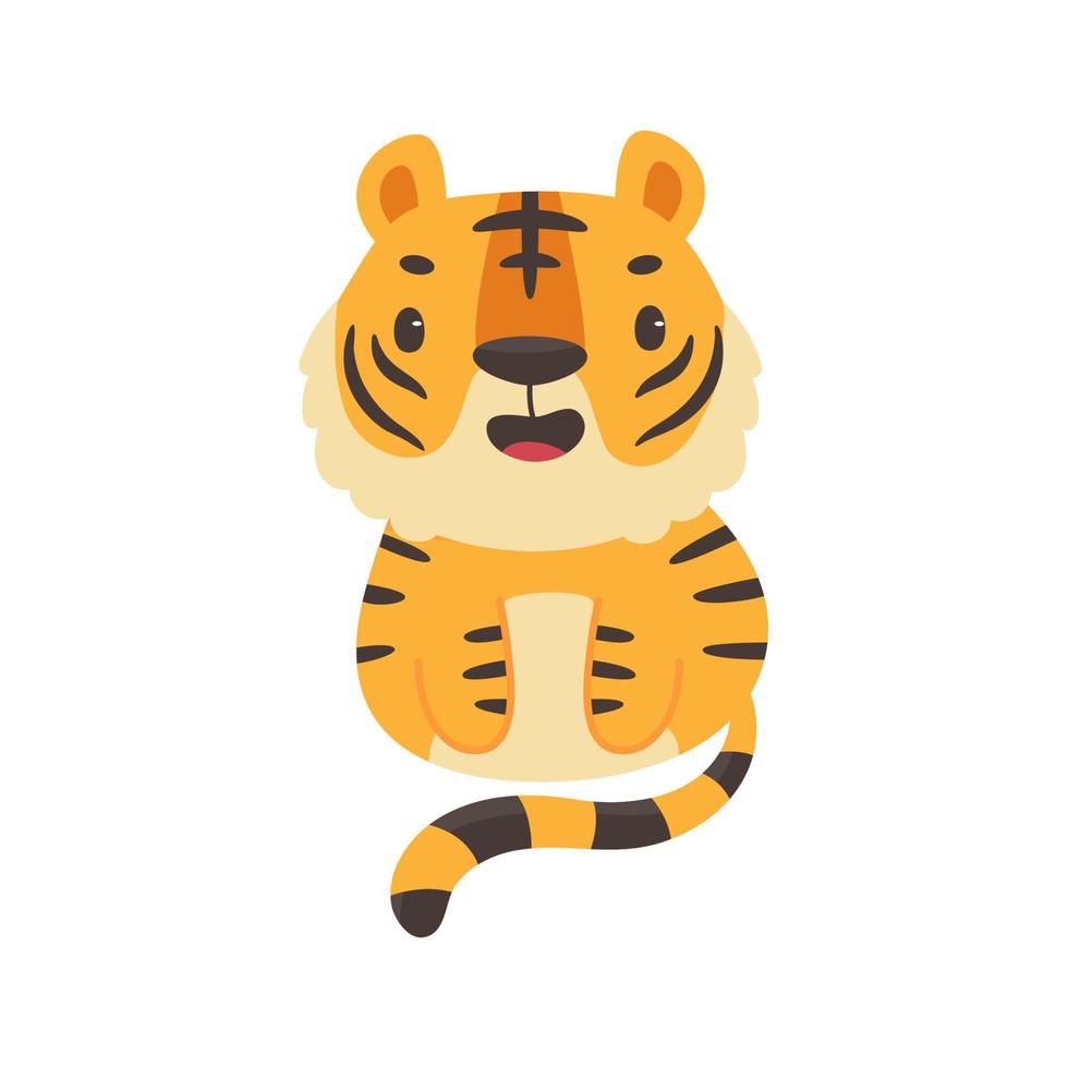 tigre de dibujos animados para el año 2022 del tigre decoración de tarjetas de año nuevo chino. vector
