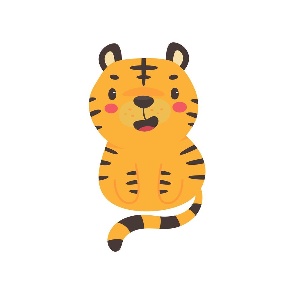 tigre de dibujos animados para el año 2022 del tigre decoración de tarjetas de año nuevo chino. vector