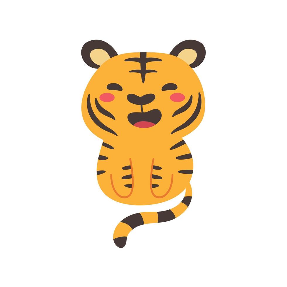 tigre de dibujos animados para el año 2022 del tigre decoración de tarjetas de año nuevo chino. vector