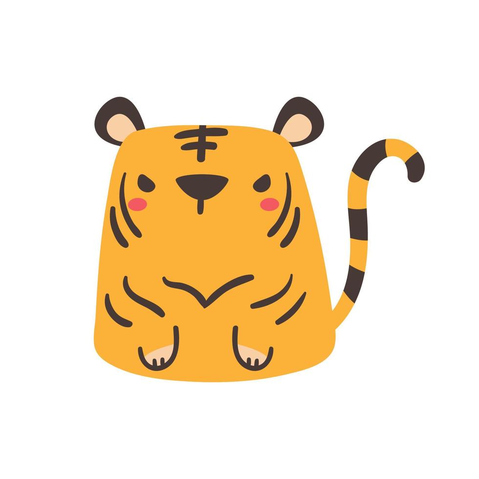 tigre de dibujos animados para el año 2022 del tigre decoración de tarjetas de año nuevo chino. vector