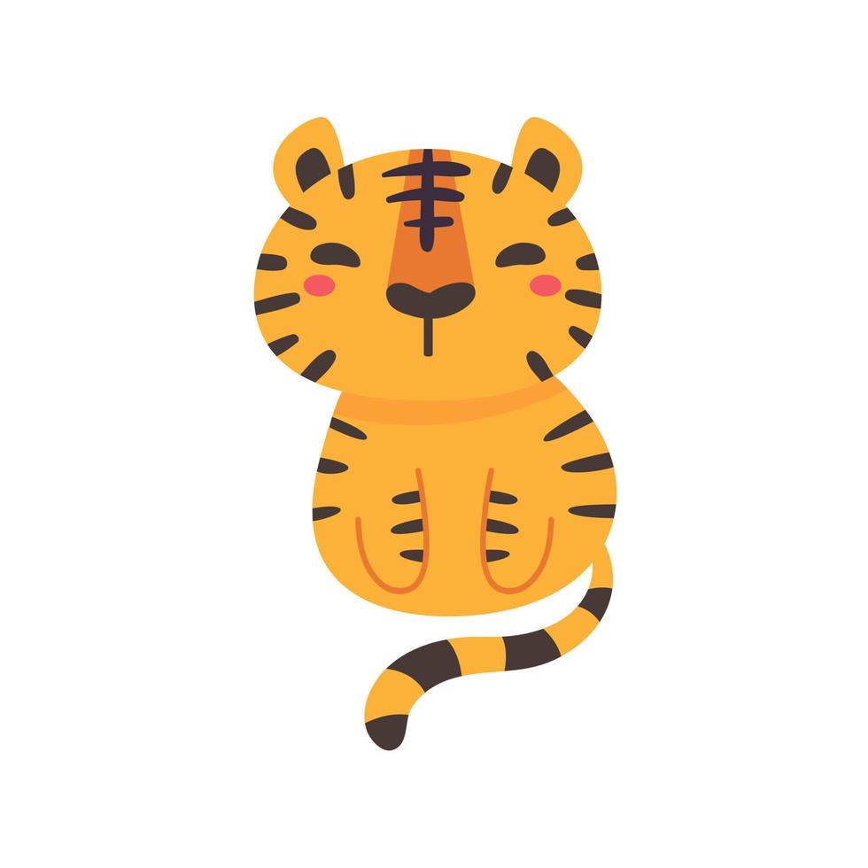 Cartoon Tiger for 2022 Year of the Tiger Chinese New Year card decoration. vector
