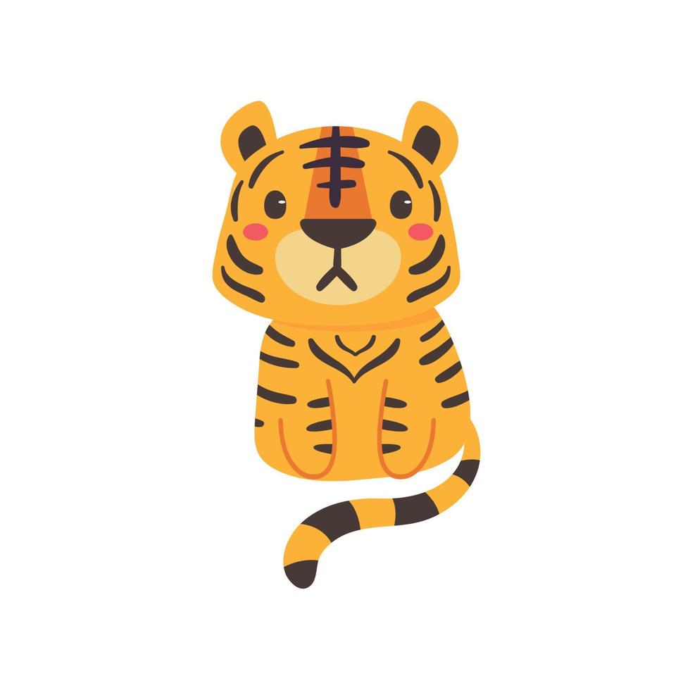 Cartoon Tiger for 2022 Year of the Tiger Chinese New Year card decoration. vector