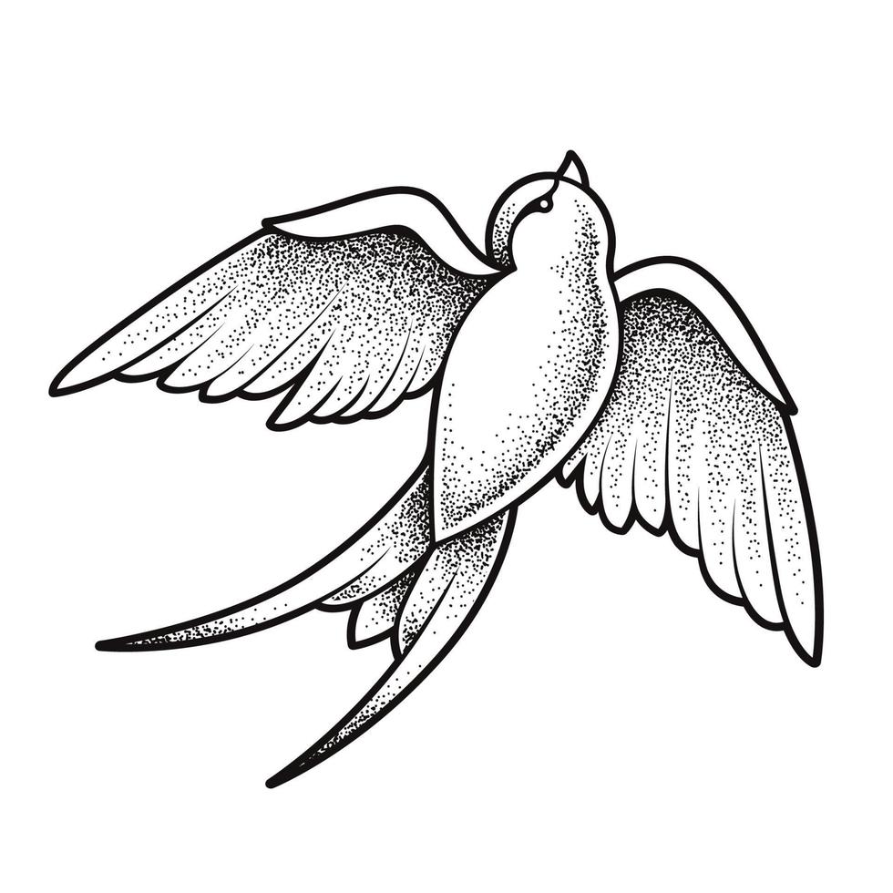 Old School Tattoo Swallow Bird vector