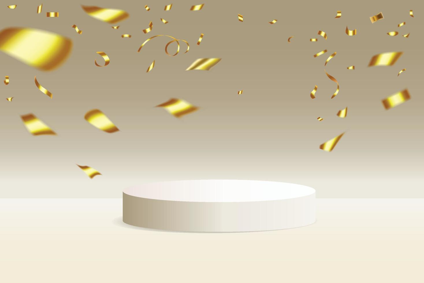 Podium with gold glitters vector