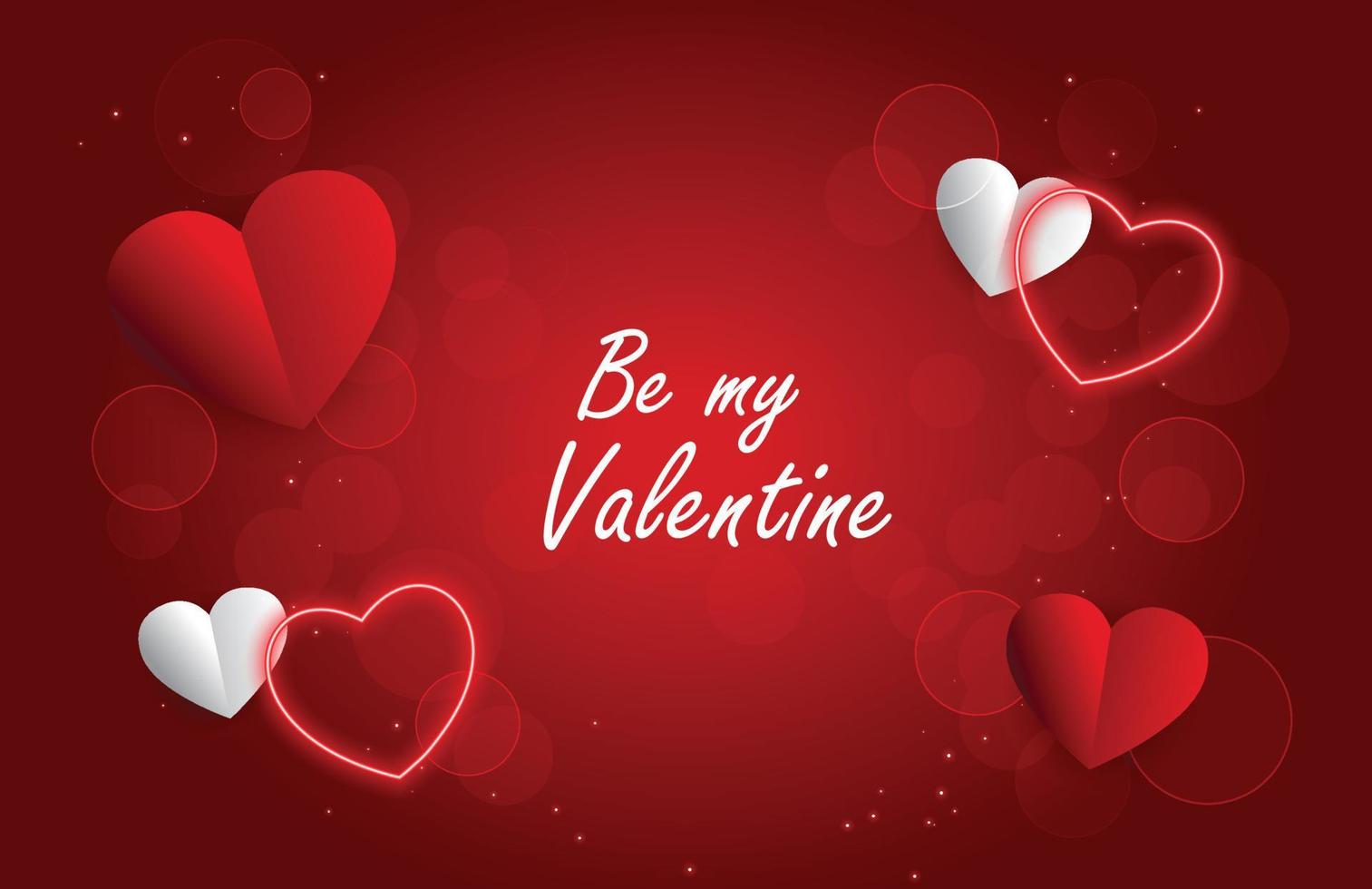 Be my valentine red background for valentines day greetings vector