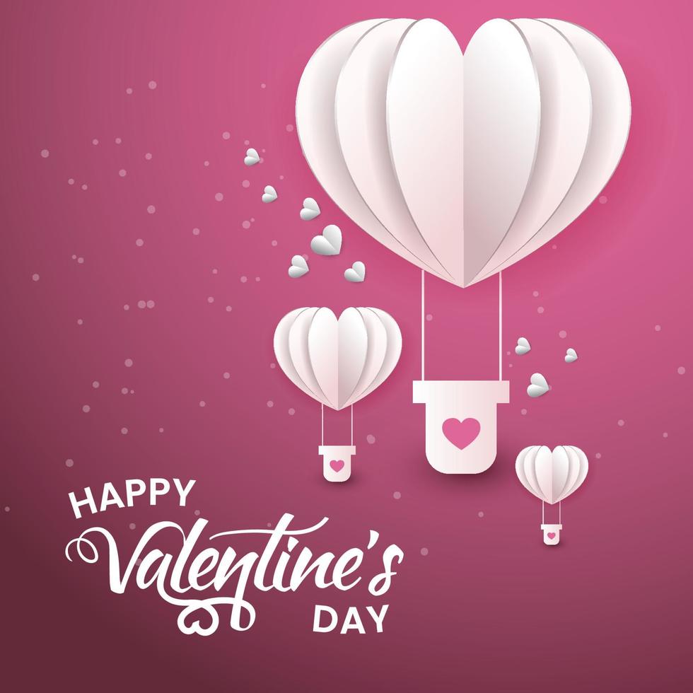 globos de corazones blancos para la celebración del día de san valentín vector