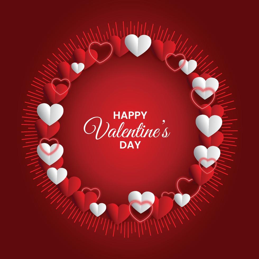 Circular Valentine Day Shape Greeting Card vector