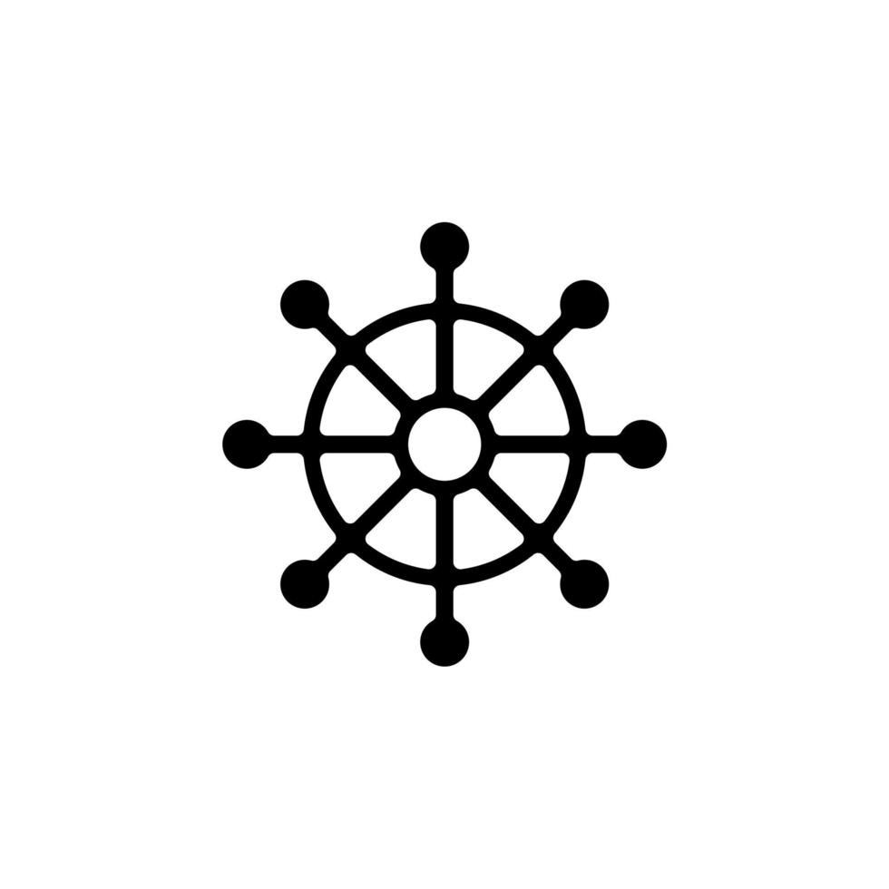 Rudder, Nautical, Ship, Boat Solid Icon, Vector, Illustration, Logo Template. Suitable For Many Purposes. vector