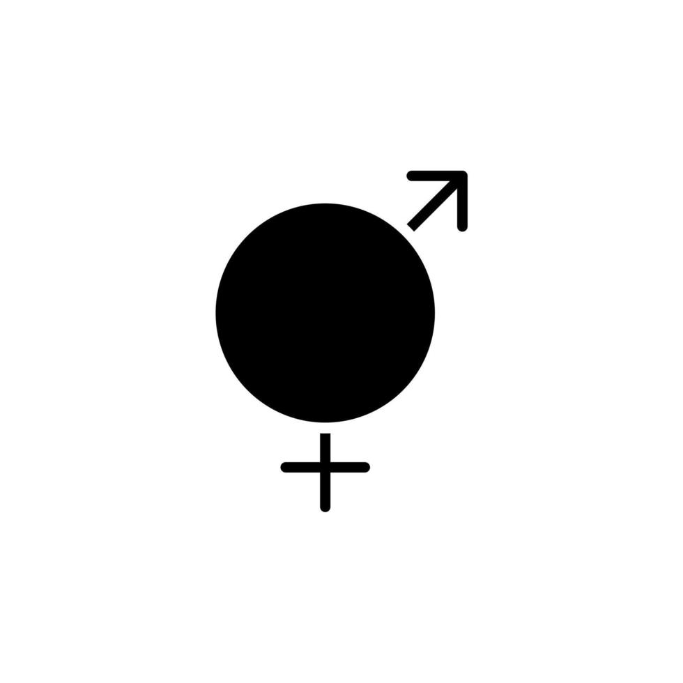 género, signo, macho, hembra, icono sólido recto, vector, ilustración, plantilla de logotipo. adecuado para muchos propósitos. vector