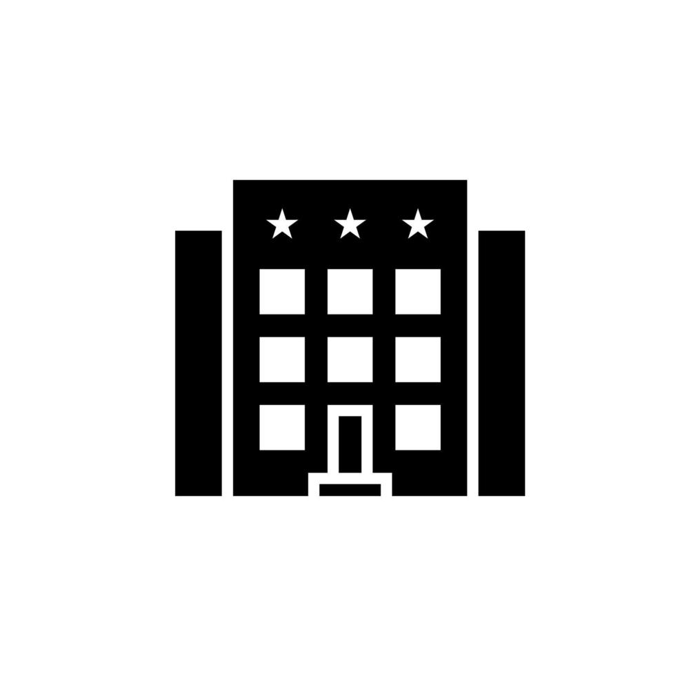 Hotel, Apartment, Townhouse, Residential Solid Icon, Vector, Illustration, Logo Template. Suitable For Many Purposes. vector