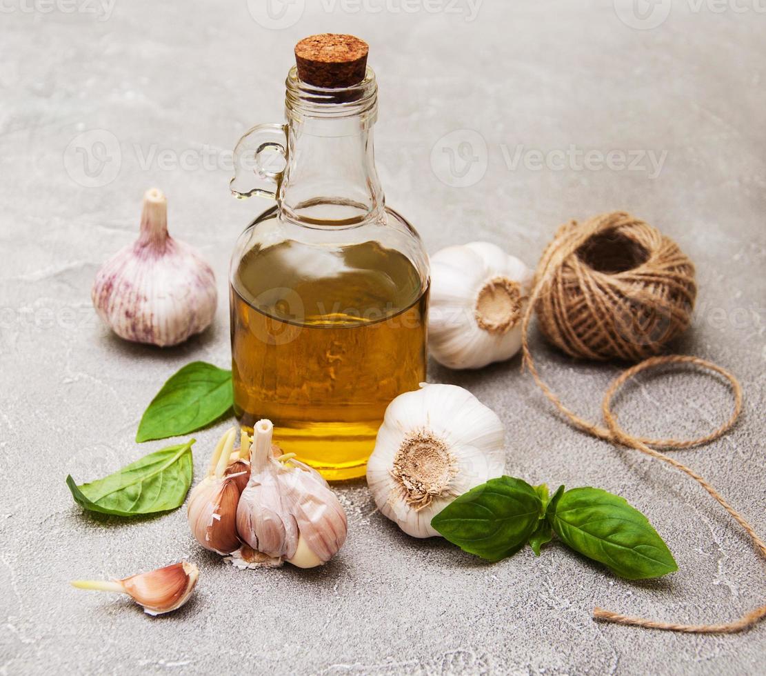 Bottle with olive oil photo