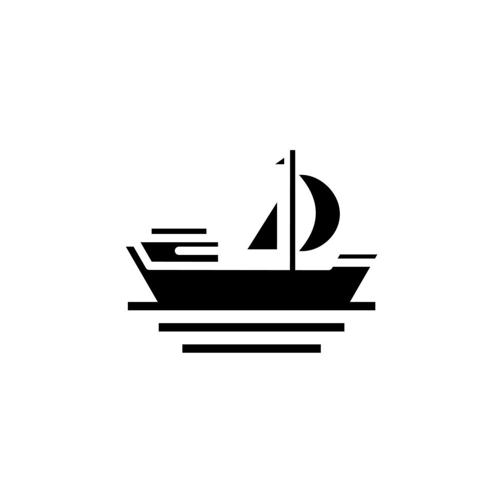 Ship, Boat, Sailboat Solid Icon, Vector, Illustration, Logo Template. Suitable For Many Purposes. vector