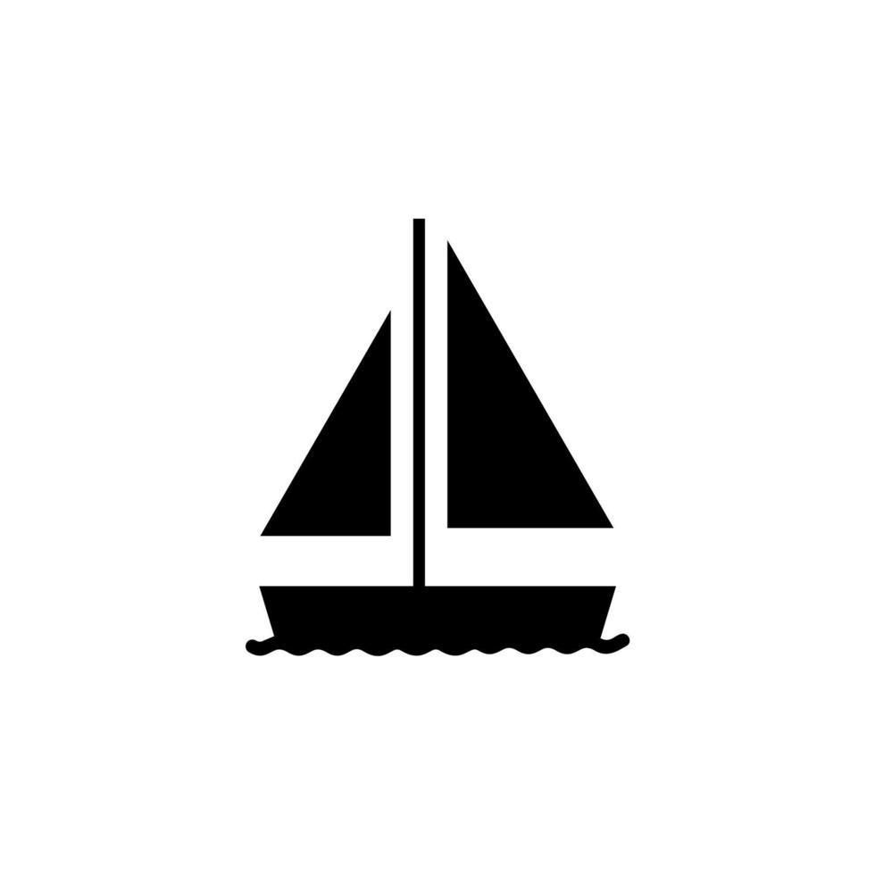 Ship, Boat, Sailboat Solid Icon, Vector, Illustration, Logo Template. Suitable For Many Purposes. vector