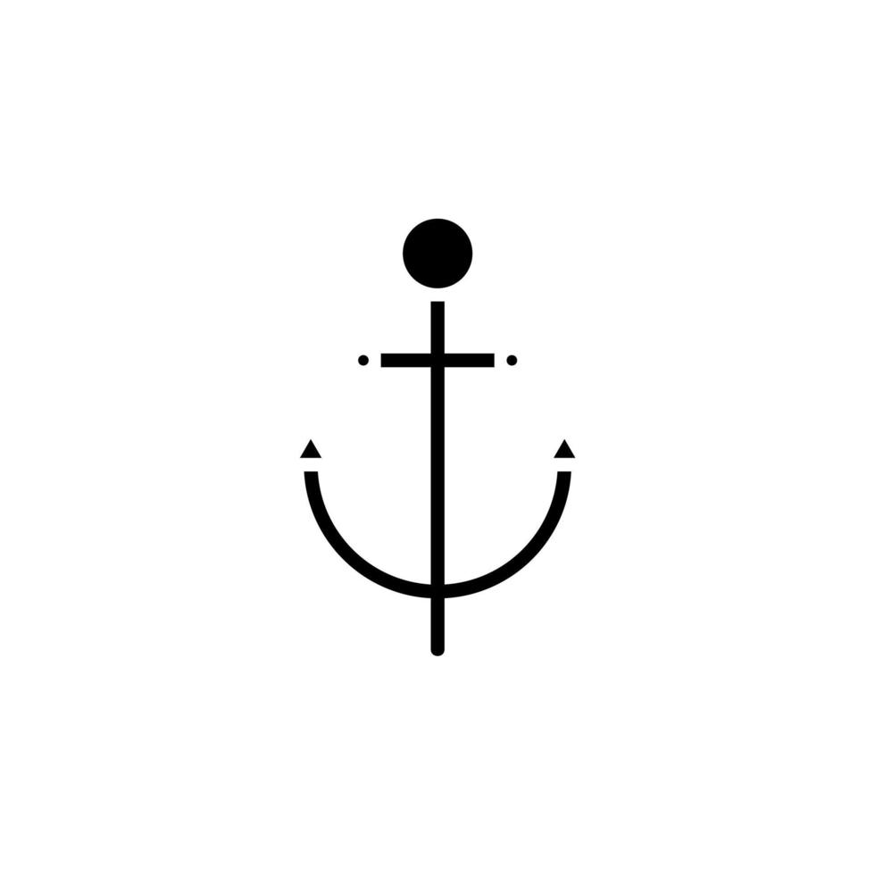 Anchor, Port Solid Icon, Vector, Illustration, Logo Template. Suitable For Many Purposes. vector
