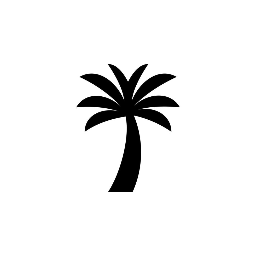 palma, coco, árbol, isla, icono sólido de playa, vector, ilustración, plantilla de logotipo. adecuado para muchos propósitos. vector