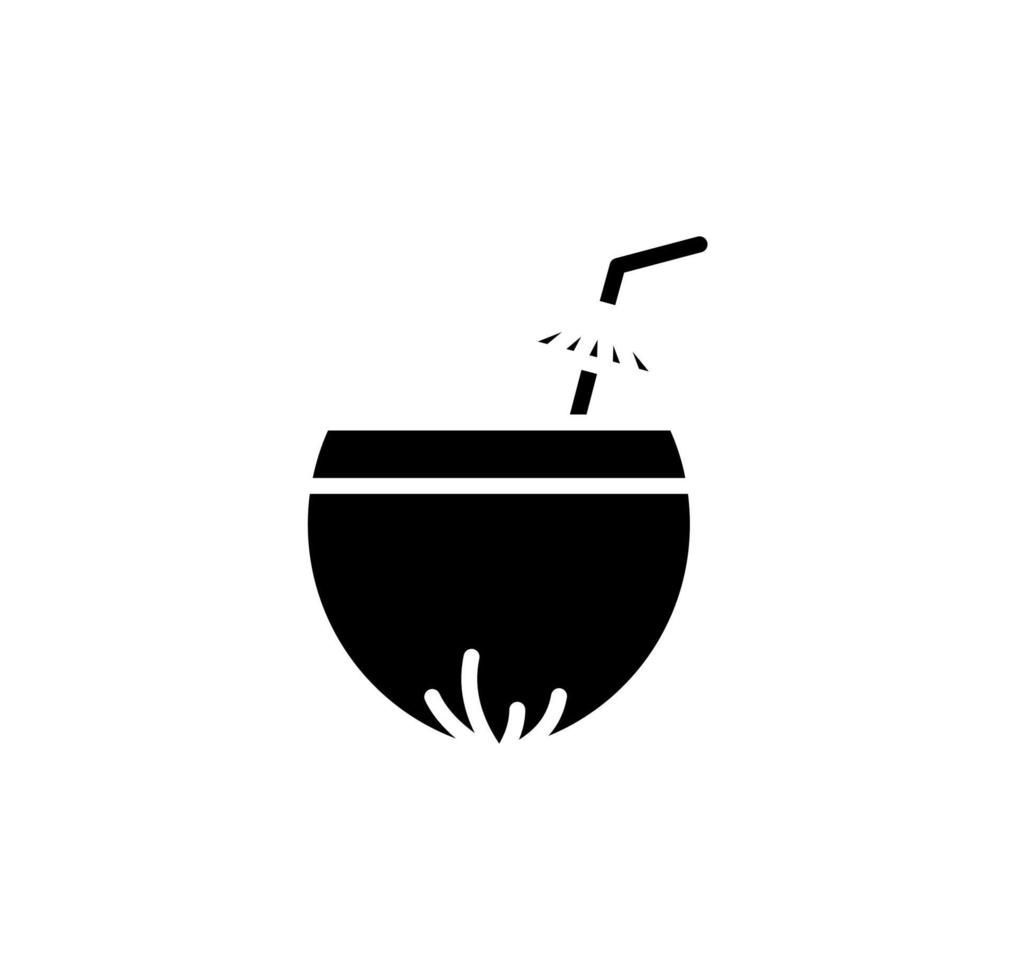 Coconut Drink, Juice Solid Icon, Vector, Illustration, Logo Template. Suitable For Many Purposes. vector