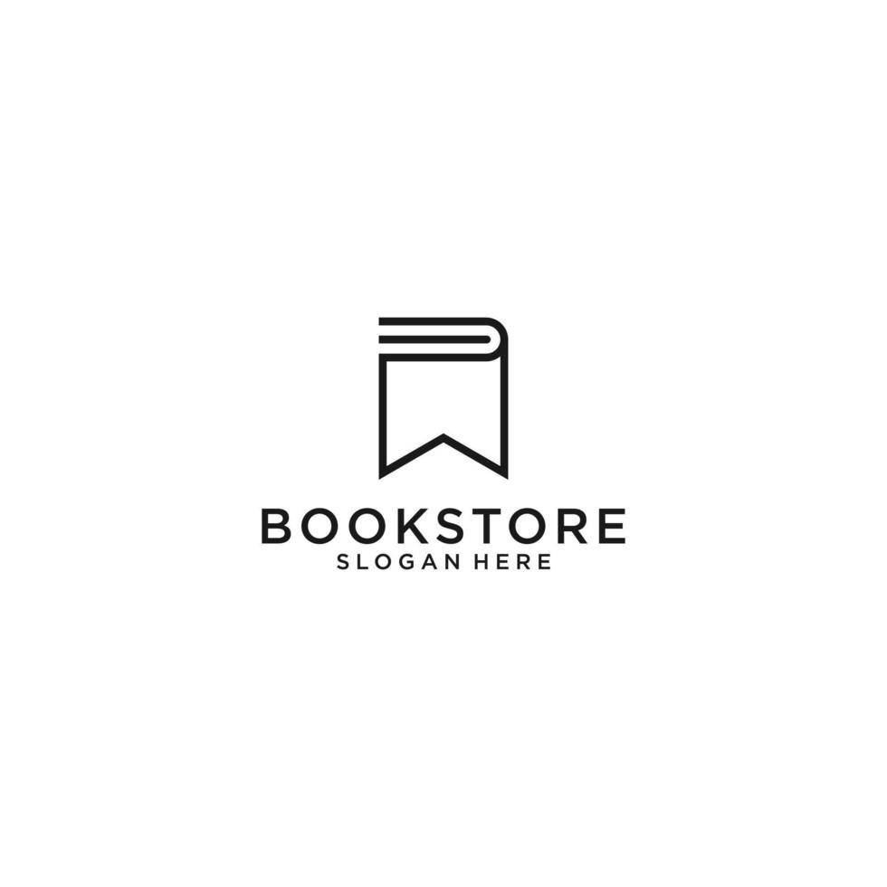 logo para librería en fondo blanco vector