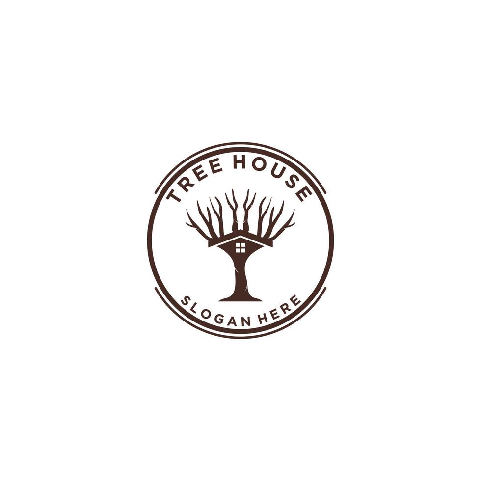 tree house logo on white background vector