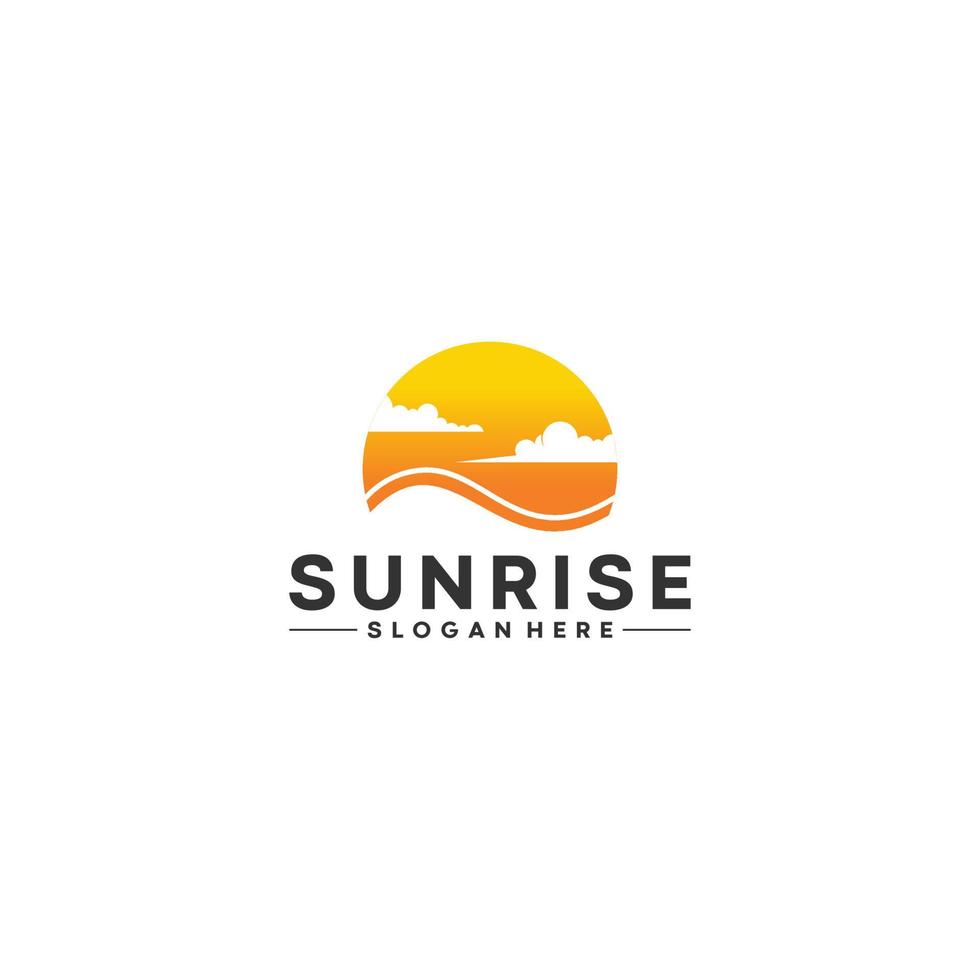 sunrise logo template vector in white background