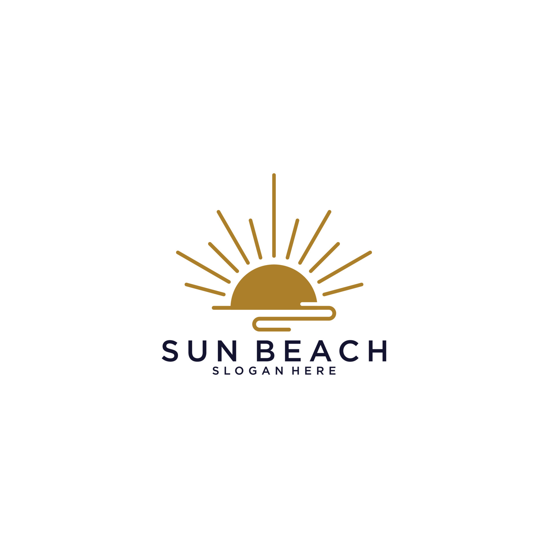 sun beach logo template in white background 5335256 Vector Art at Vecteezy