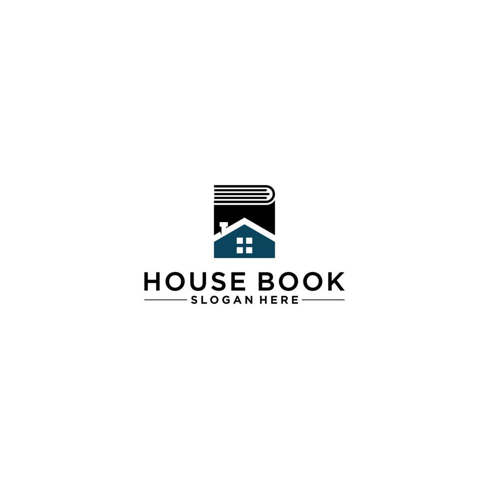 logotipo de la casa del libro fácil de reconocer y recordar sobre fondo blanco vector