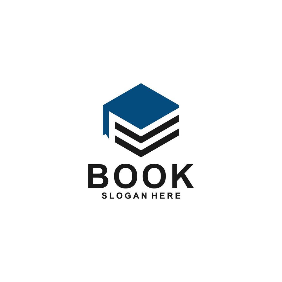 book logo template vector in white background